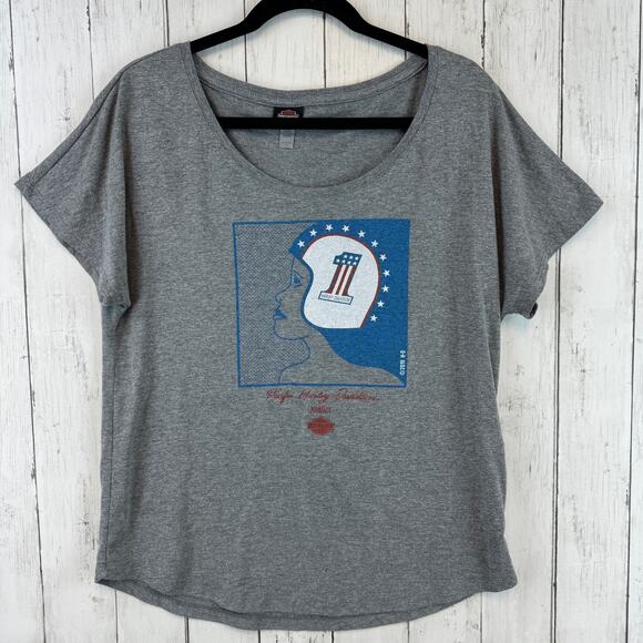 Harley Davidson Grey Motorcycle Hawaii 2019 Short Sleeve Graphic Tee Size Large - Picture 1 of 10